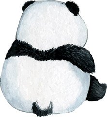 Watercolor clipart cute baby panda. Hand draw kawaii animal © FenrirArt