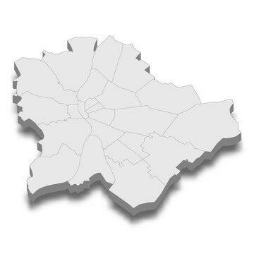 3d isometric map of Budapest City is a Capital of Hungary