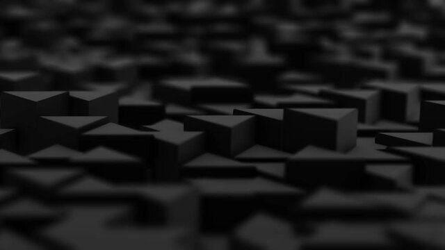 Landscape of Trihedral Pillars Dark 02-2 - Magnificent background both on its own and as a substrate for your text, logo. Perfectly looped. Can connected seamlessly with "Trihedral Pillars Dark 02-1"