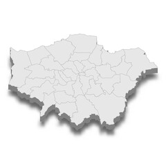 3d isometric map of London City is a Capital of England