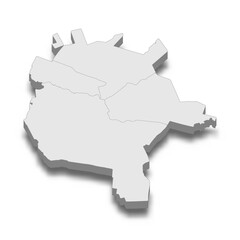 3d isometric map of Nur-Sultan City is a Capital of Kazakhstan