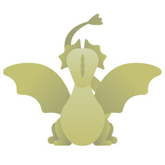 dragon vector childrens illustration green gradient for web