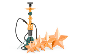 Customer rating of hookah, shisha. 3D rendering