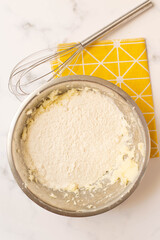 Shortbread biscuits dough: butter, sugar and flour.