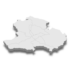 3d isometric map of Tbilisi City is a Capital of Georgia