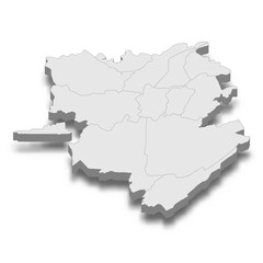 3d isometric map of Yeravan City is a Capital of Armenia