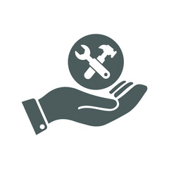 Maintenance, repair service tools icon. Gray color vector graphics.