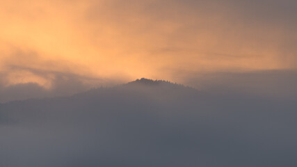 sunset over the mountains