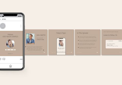 Neutral Beige Notifications Carousel Layout