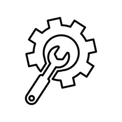 Repair service tools outline icon. Outline vector.