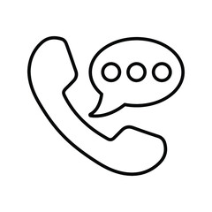 Communication, call and message outline icon. 