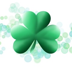 St. Patrick's Day decoration. Cloverlist. March 17. Important day.On white background