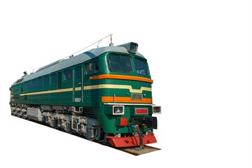 Obraz premium Old mid twentieth century release train isolated on white background