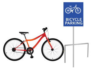 Bicycle parking sign. vector illustration