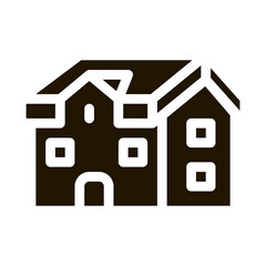 house roof type glyph icon vector. house roof type sign. isolated symbol illustration