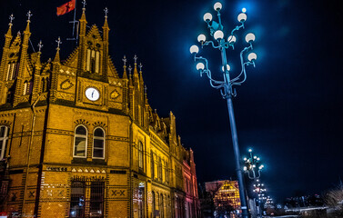 piękna architektura starego miasta Bydgoszcz nocą