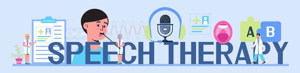 Speech therapist, defectology for online consultation concept vector. Family doctor for remote and distance medical support. Psychological help service