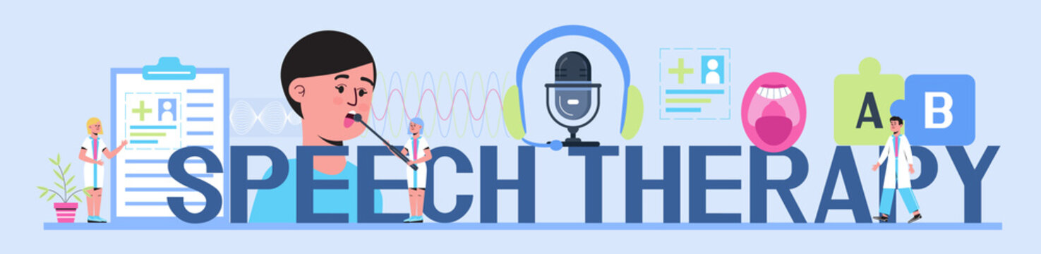 Speech therapist, defectology for online consultation concept vector. Family doctor for remote and distance medical support. Psychological help service