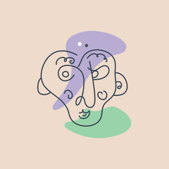 Stylized man face background of trendy illustrations