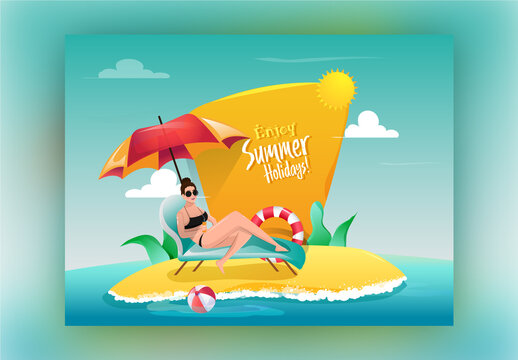 Beach View Summer Holidays Web Hero Image Layout