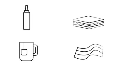 Hand drawn breakfast item set. Cute food illustration in 