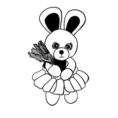 rabbit girl with flowers in a cute skirt