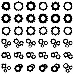 Gear icon, logo isolated on white background