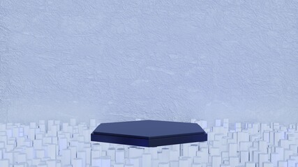 Hexagon platform high detailed 3d render mockup