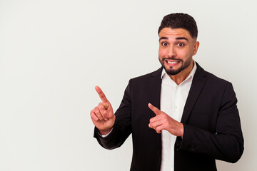 Young mixed race business man isolated on white background