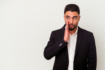 Young mixed race business man isolated on white background