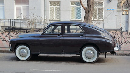 The old Soviet car Victory, which was produced in the fifties of the last century.