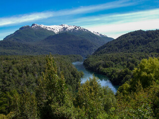 Fototapeta na wymiar Rio Arrayanes river at Los Alerces national park, Argentina
