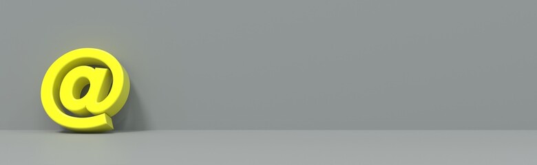 arobas symbol on grey background