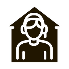 home call assistance glyph icon vector. home call assistance sign. isolated symbol illustration
