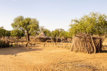 Traditional village house in Ethiopia. Africa, Ethiopia