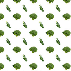 Broccoli seamless pattern isolated . Vegetable pattern