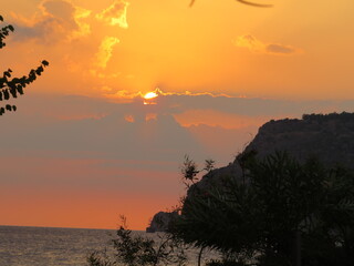 sunset in the mountains