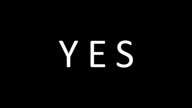 YES word in different changing fonts - stop motion loopable footage