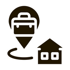 Obraz premium direction from home to work glyph icon vector. direction from home to work sign. isolated symbol illustration