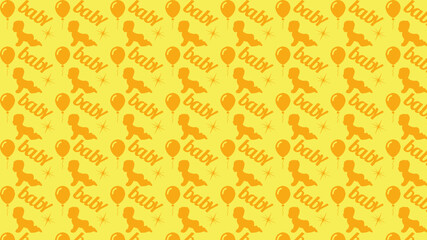 Baby with wrapping paper. seamless pattern 