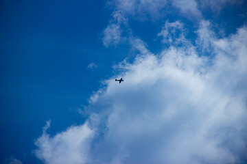 Blue sky background with clouds