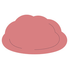 The pink cloud is fashionable, isolated on white background. Minimal design. Fashionable vector illustration in flat linear style. Minimalist abstract aesthetic style. Cloud with a stripe