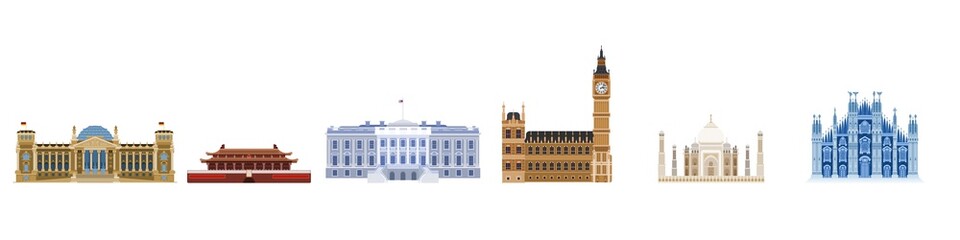Obraz premium famous buildings of the world sights of our planet
