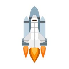 Obraz premium space shuttle with fire on white background vector