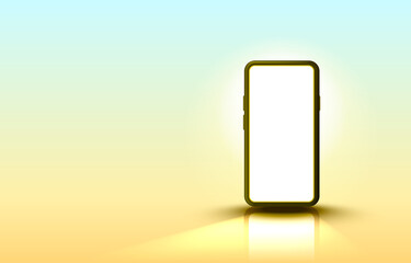 Smartphone mobile screen, technology mobile display light. Vector