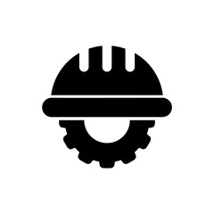 Safety helmet icon, logo isolated on white background