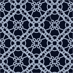 Fototapeta premium Geometric vector pattern with triangular elements. Seamless abstract ornament for wallpapers and backgrounds. Black and white colors. 