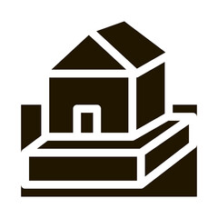 house on foundation glyph icon vector. house on foundation sign. isolated symbol illustration