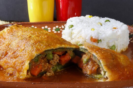 Mexican traditional dish chile relleno