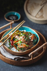 Teriyaki Chicken with white rice. Asian Japanese food